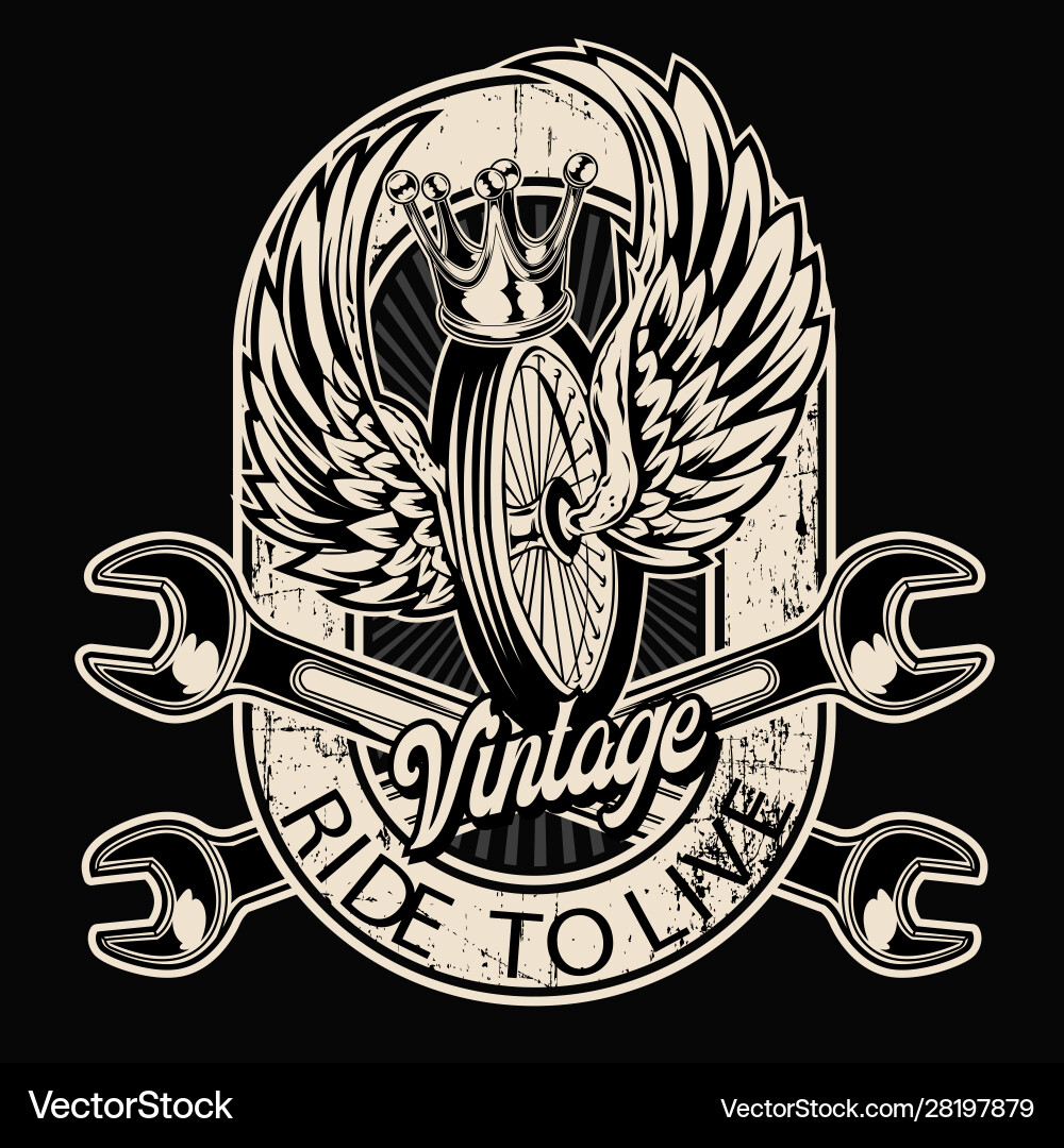 Classic Motorcycle Badge Vector Image