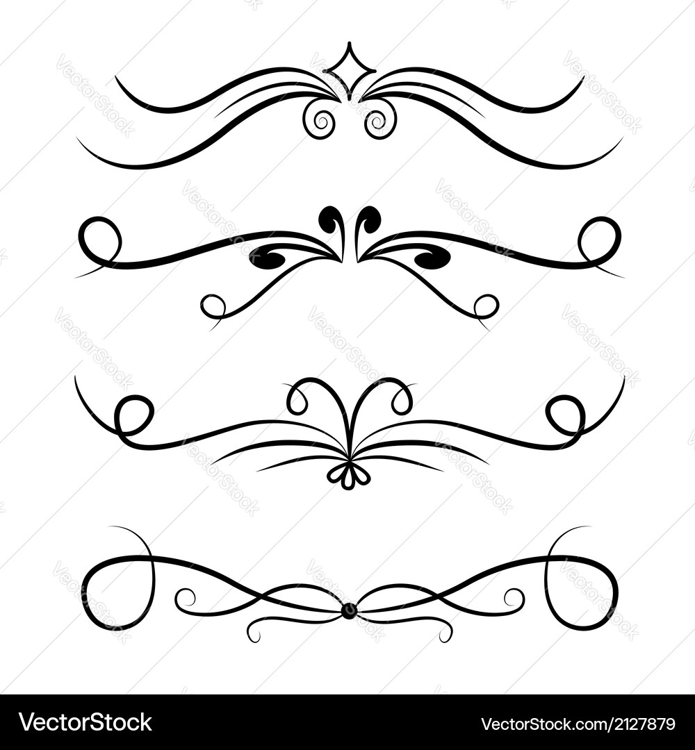 Decorative Swirl Element Set Vector Image