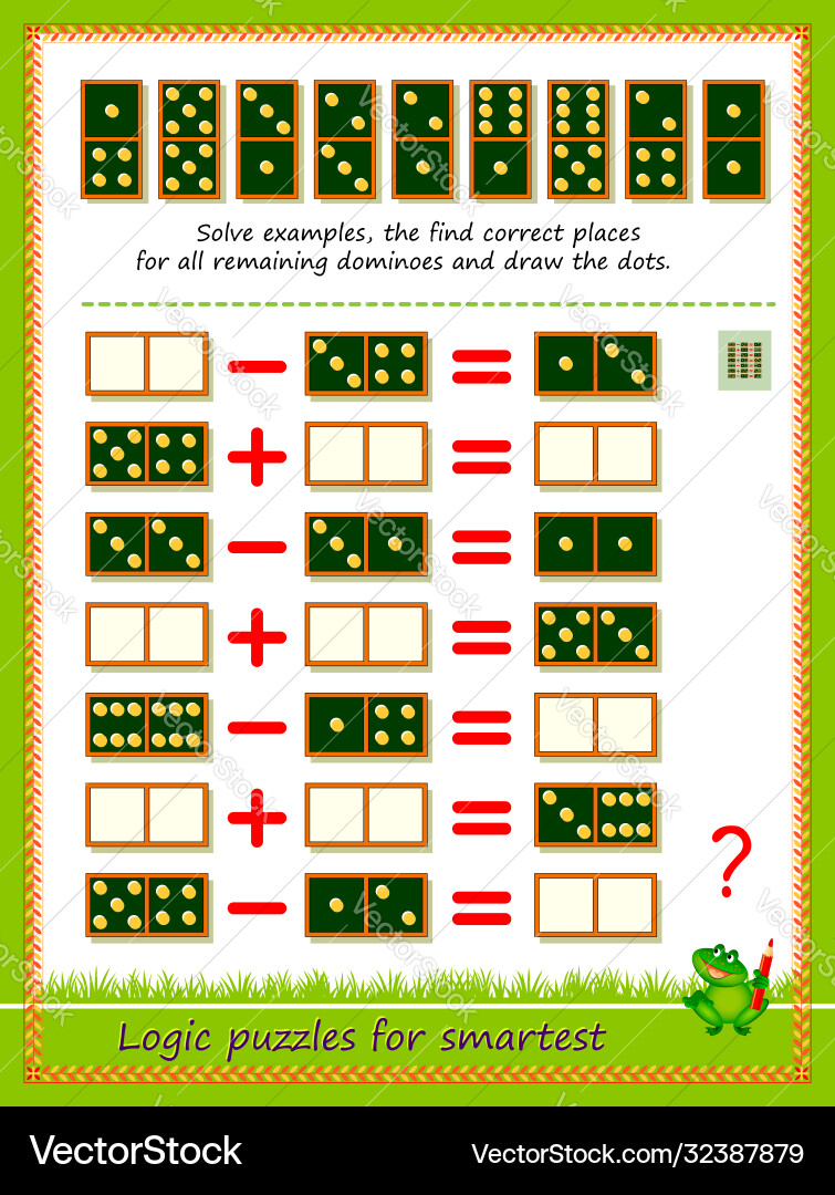 Domino Logic Puzzle Game vector image