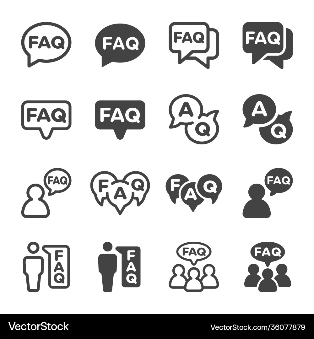 Faq icon set Faq icon set vector image