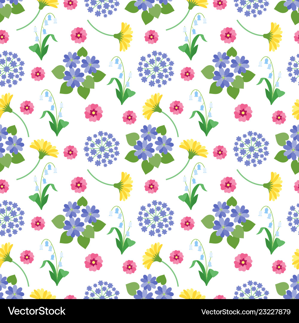 Floral seamless pattern spring and summer garden Floral seamless pattern spring and summer garden Vector Image