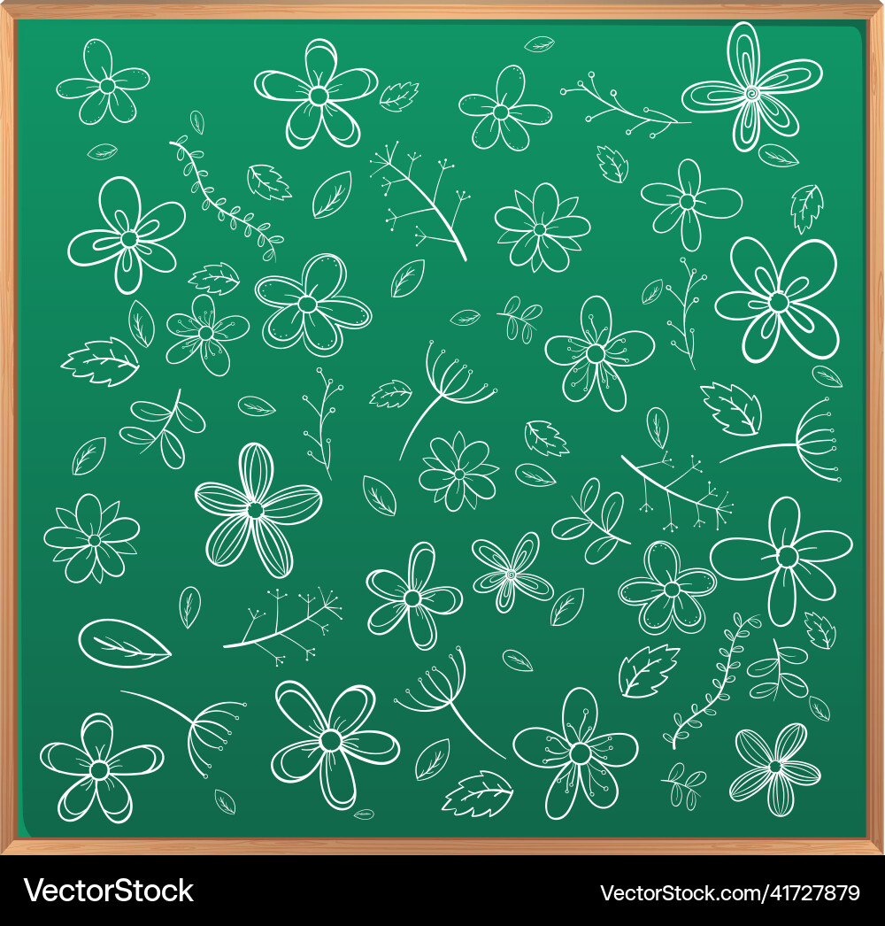 Hand drawn doodle icons on chalkboard vector image