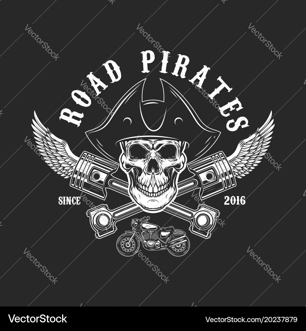 Pirate Skull with Pistons Vector Image