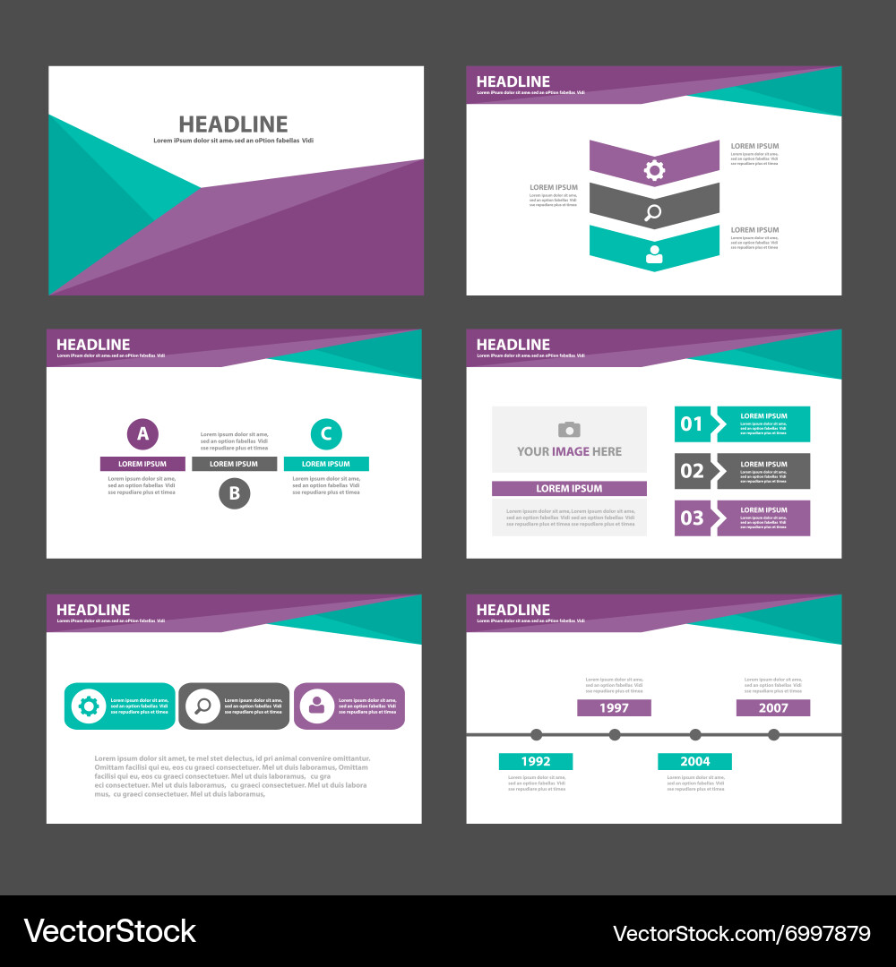 Purple Green Presentation Templates Vector Image