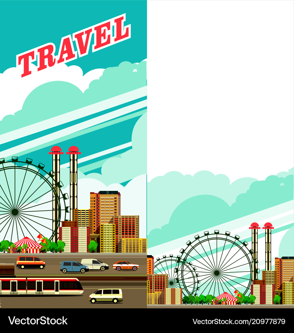 Reisen nach Stadtflyer Reisen nach Stadtflyer vektorbild