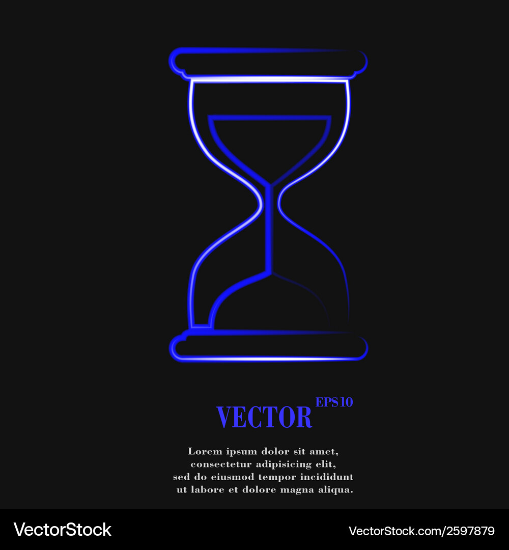 Sand clock glass timer flat modern web button Vector Image