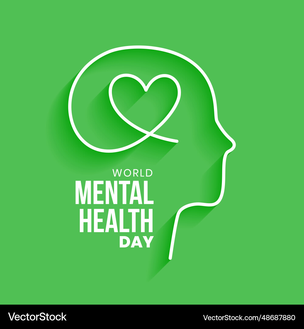 10th october world mental health day green 10th october world mental health day green vector image