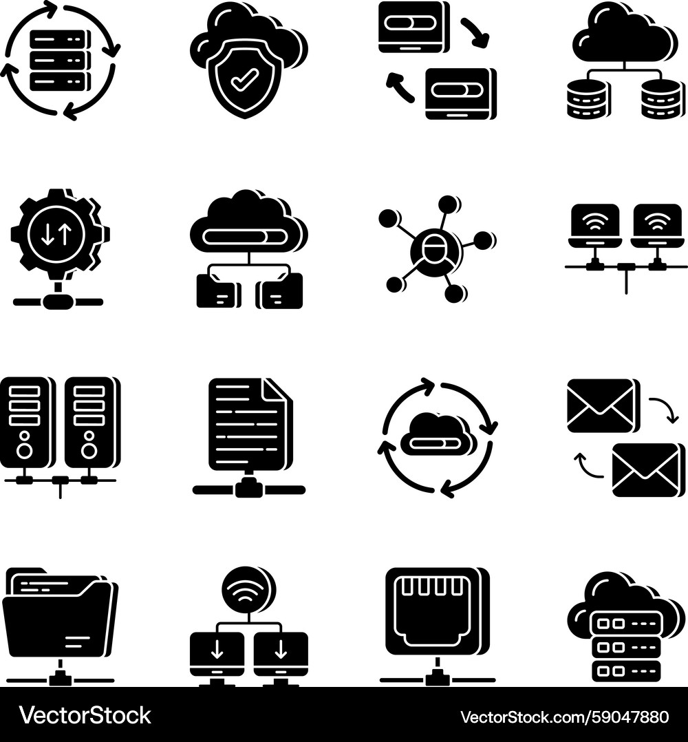 Database Icon Set Vector Image