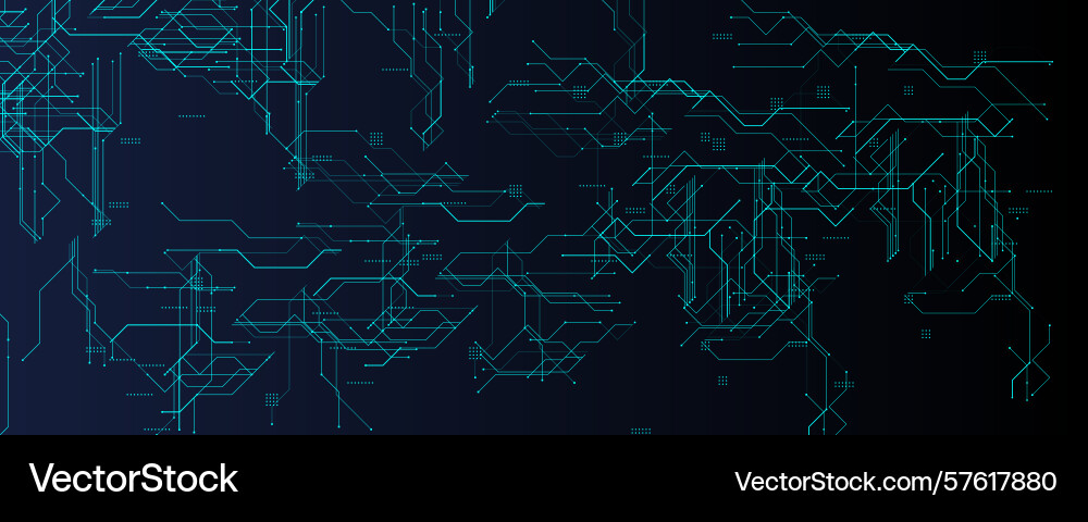 Hi-tech circuit background with glowing lines Hi-tech circuit background with glowing lines vector image