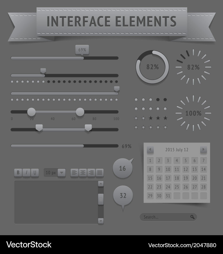 Modern UI Elements Collection vector image