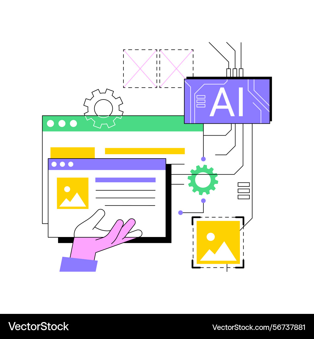 Ai-enhanced image resizing abstract concept Ai-enhanced image resizing abstract concept vector image
