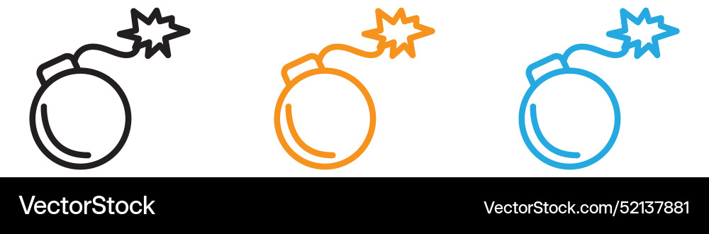 Bomb logo set collection for web app ui vector image