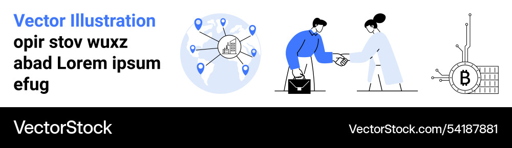 Business networking featuring map Business networking featuring map vector image