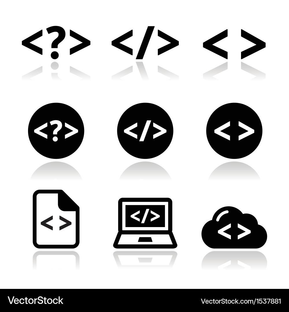 Code Icon Set - Web Development Vektorbild