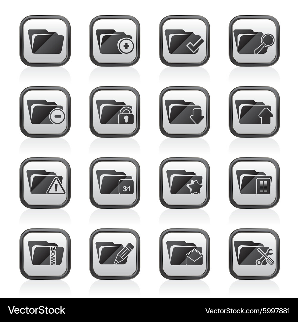 Different kind of folder icons Vector Image