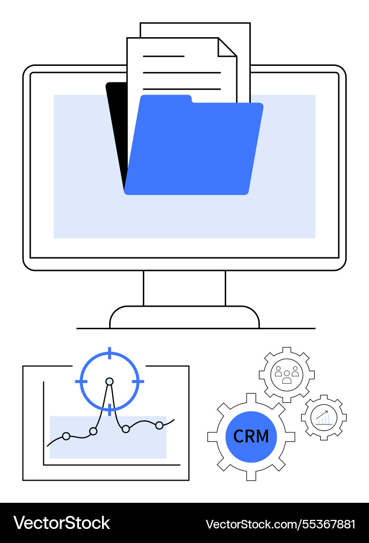 Digital file management and crm tools Digital file management and crm tools Vector Image
