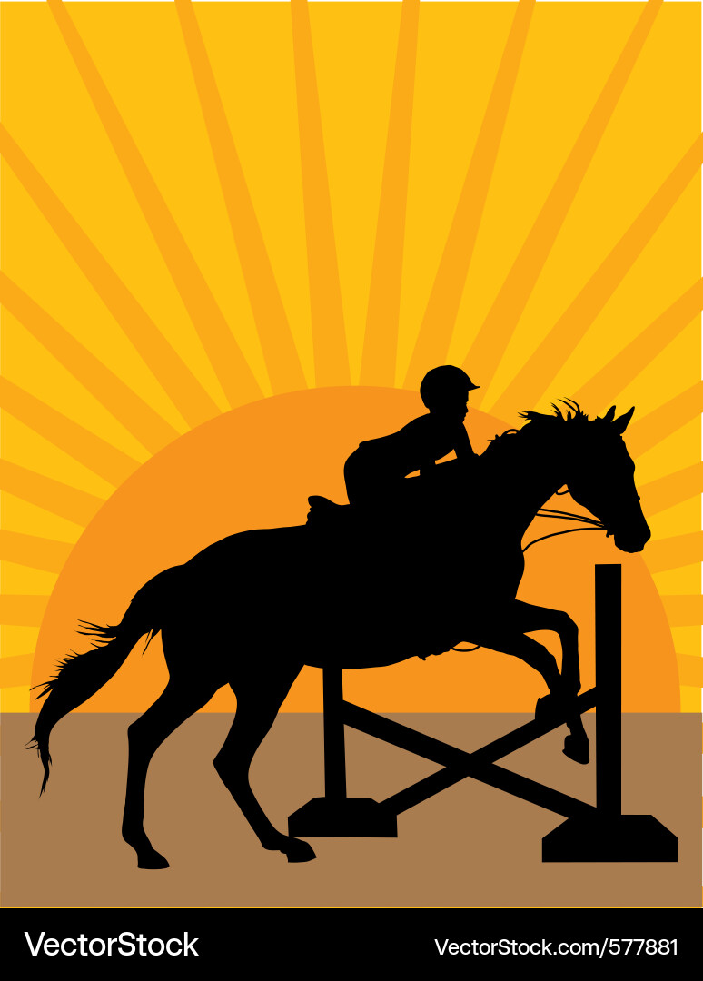 Horse Jumping Silhouette Vector Image