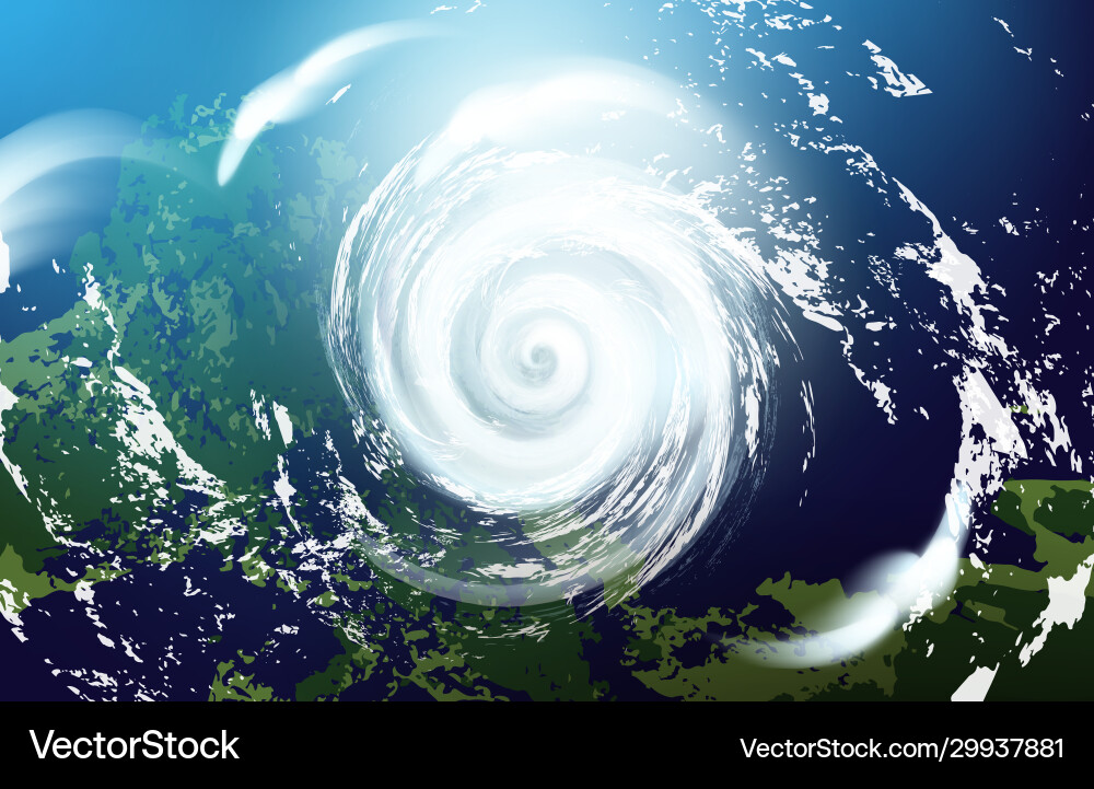 Hurricane from Space - Dramatic View Royalty Free Vector