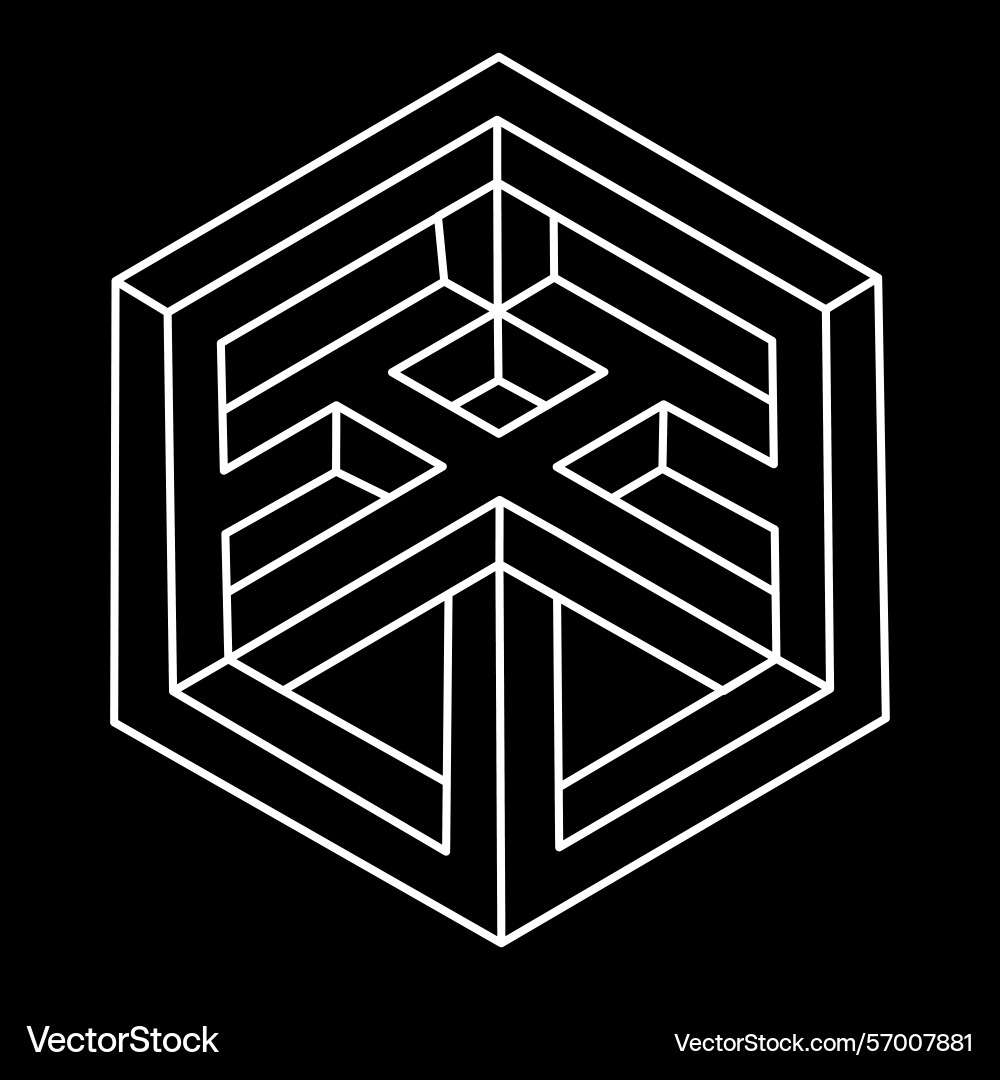 Impossible shapes web design elements optical Impossible shapes web design elements optical vector image