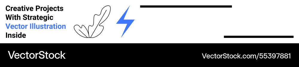 Lightning bolt with abstract shapes and minimalist Vector Image