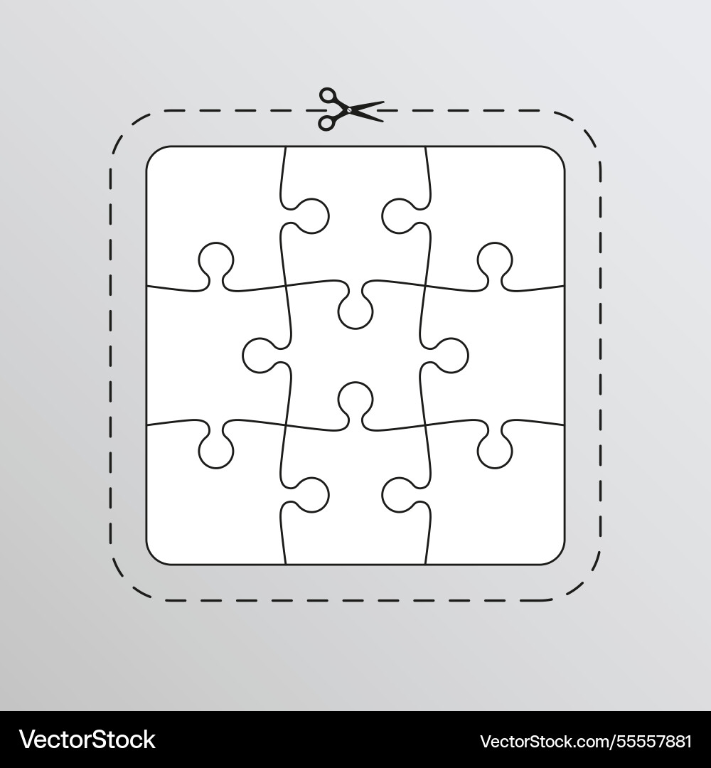 Scissor with dash line dotted marks in square Scissor with dash line dotted marks in square vector image