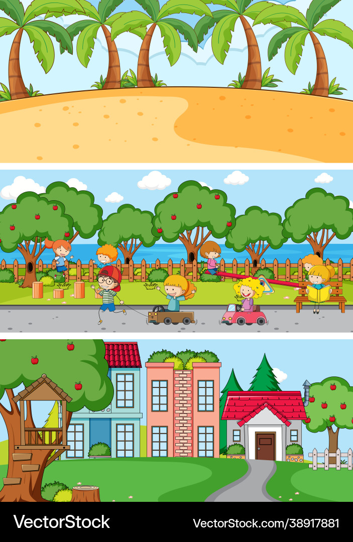 Set different horizontal scenes background Set different horizontal scenes background vector image