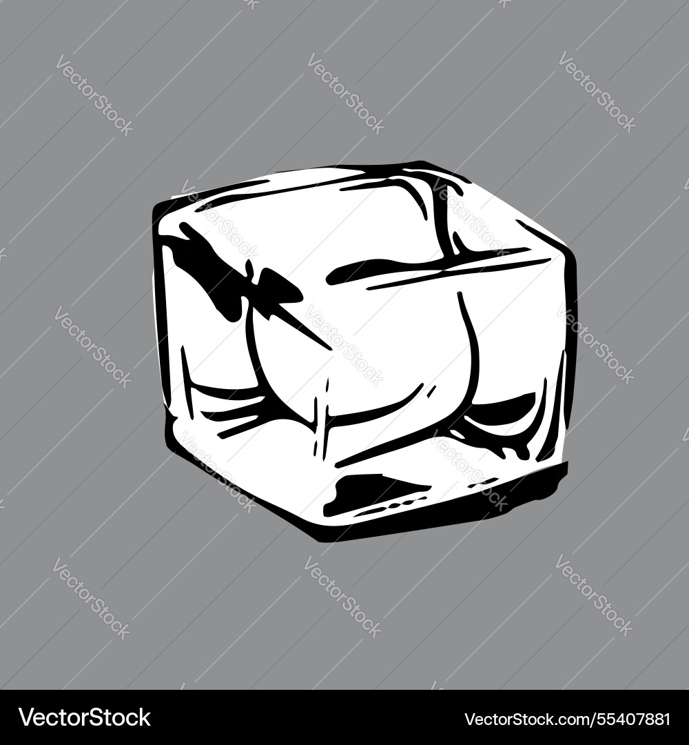 Stylized of ice cube on a dark background Stylized of ice cube on a dark background vector image
