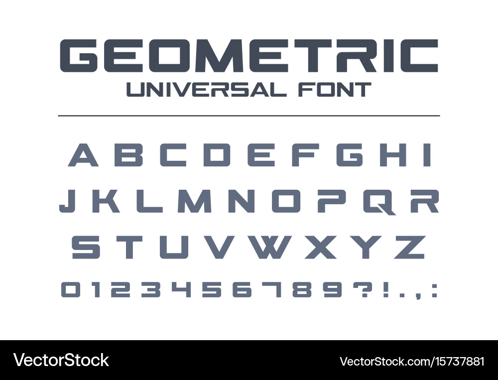 Tech Sport Font - Futuristic Geometry vector image