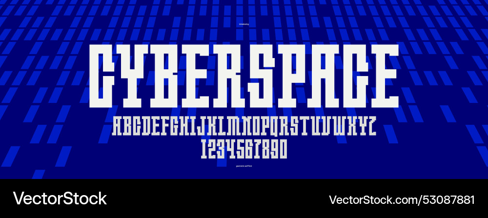 Technology and future style display font Technology and future style display font vector image