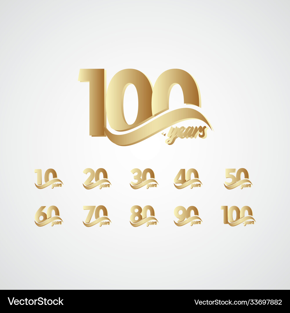 100 Jahre Jubiläumsfeier elegantes Gold 100 Jahre Jubiläumsfeier elegantes Gold vektorbild
