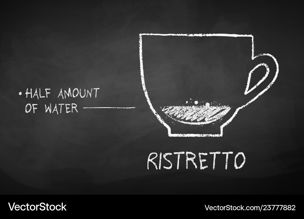 Chalk black and white sketch of ristretto coffee Chalk black and white sketch of ristretto coffee vector image