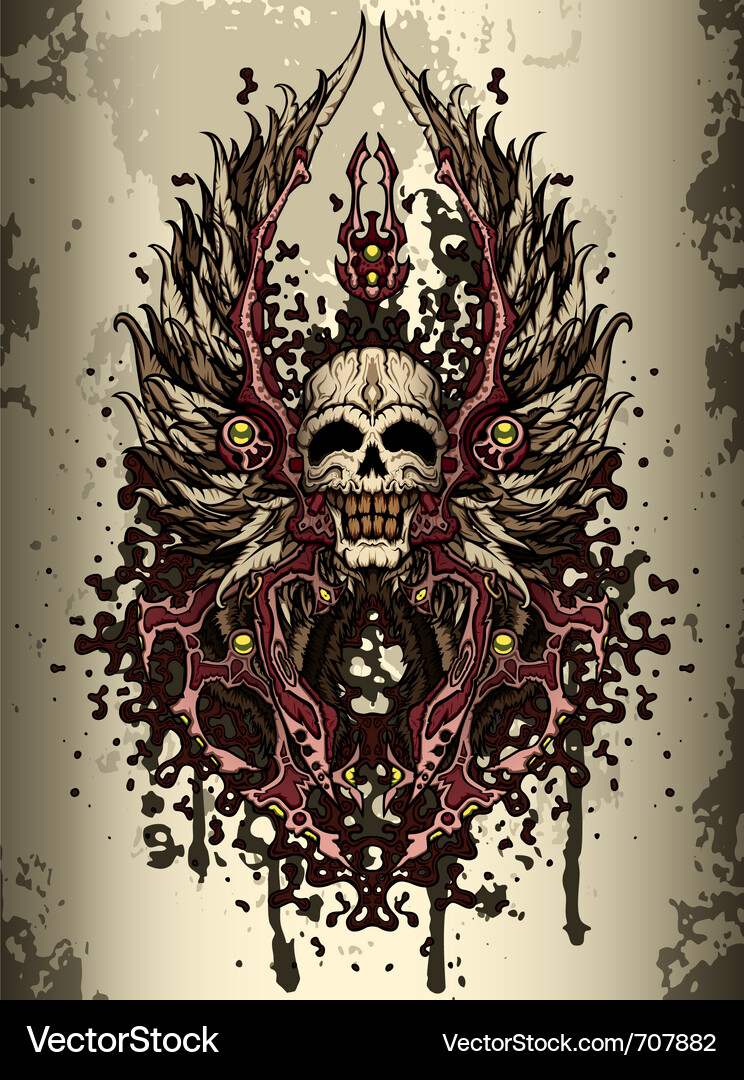 Dark Skull Crest Vector Image