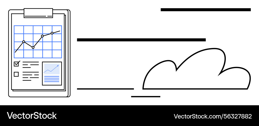 Data Analysis Report with Cloud Vector Image