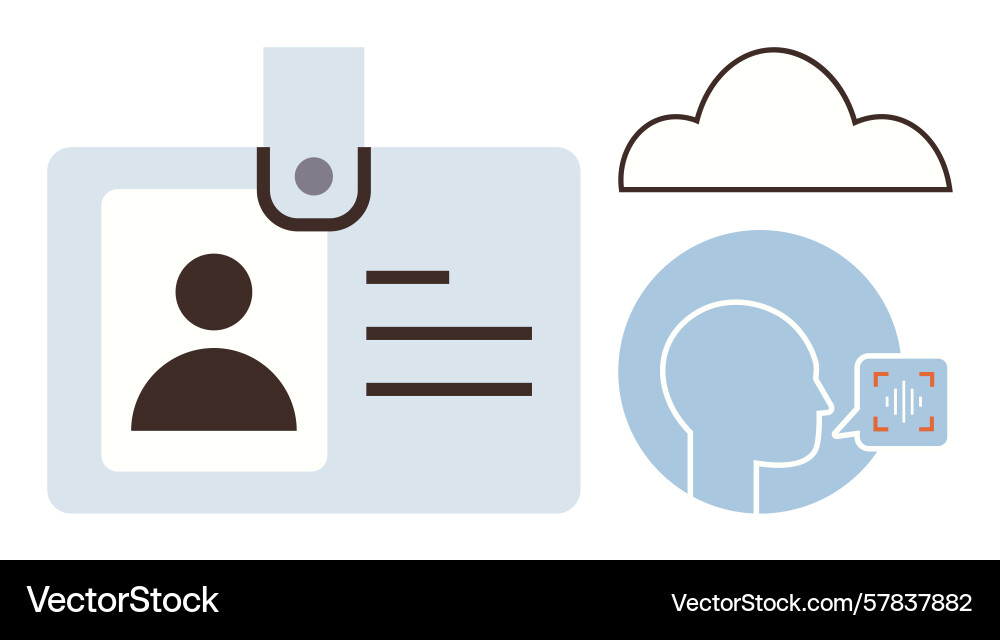 Digital identity verification with voice Vector Image