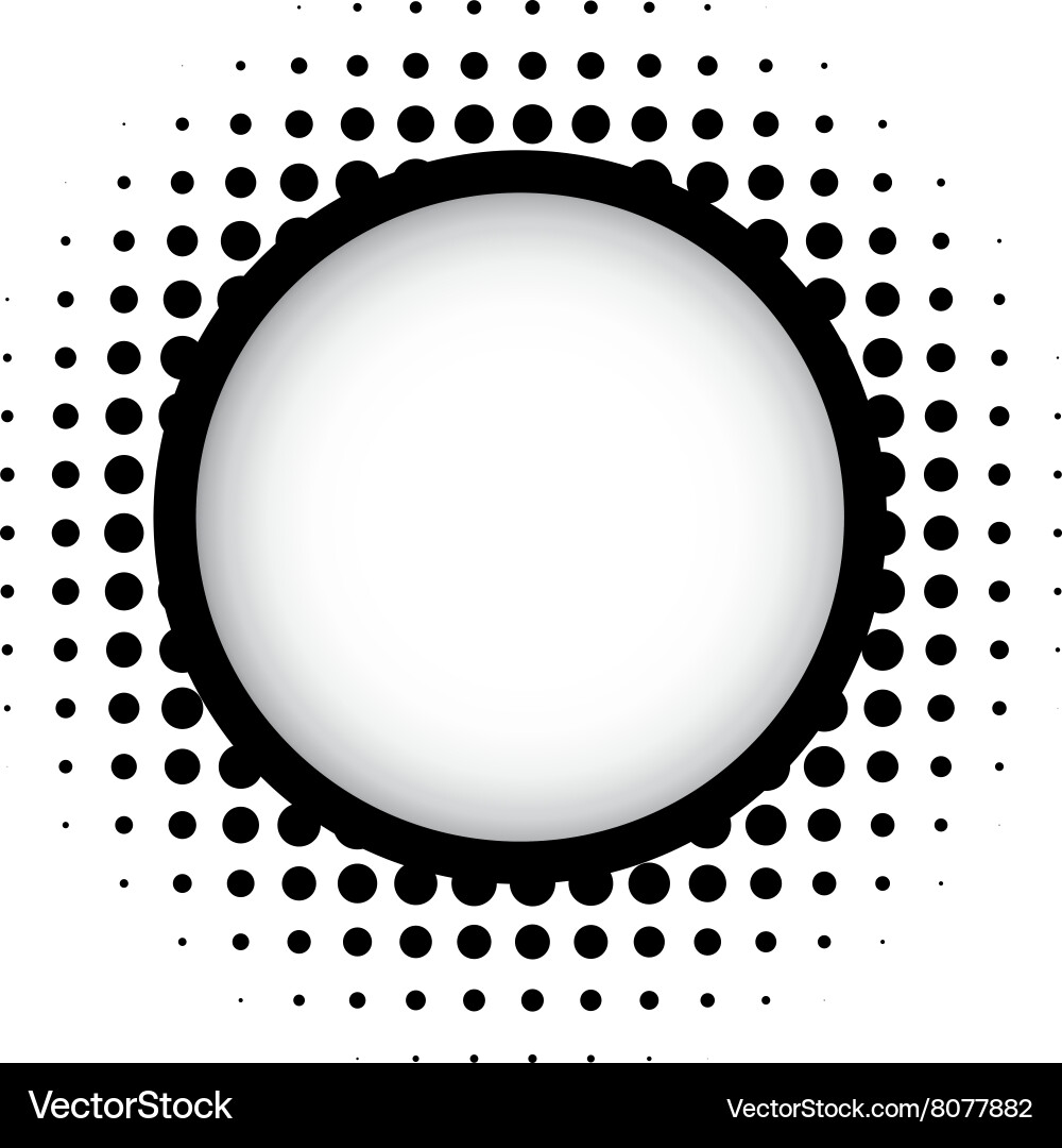 Halftone round frame with shadow Vector Image