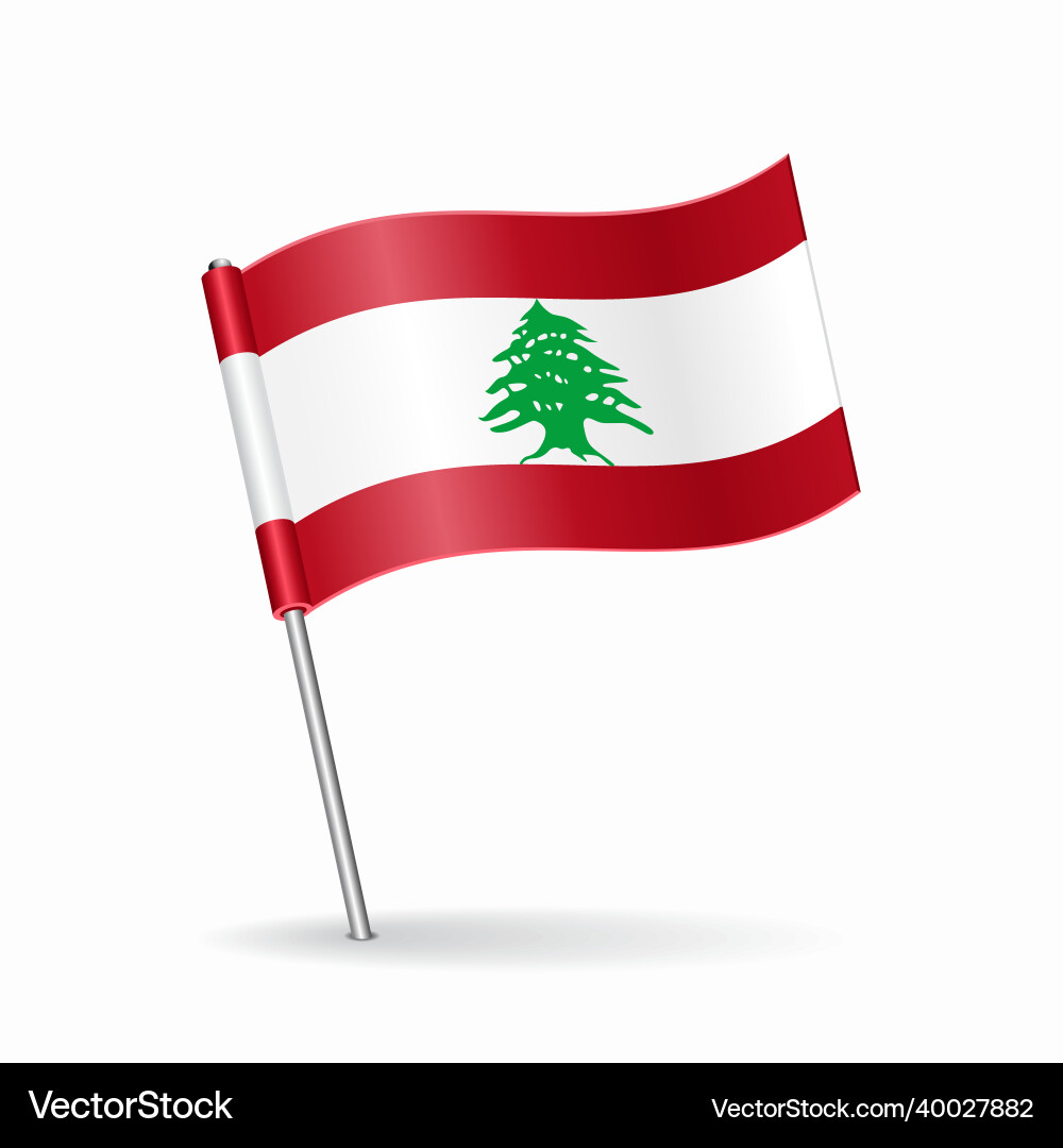 Lebanese flag map pointer layout vector image