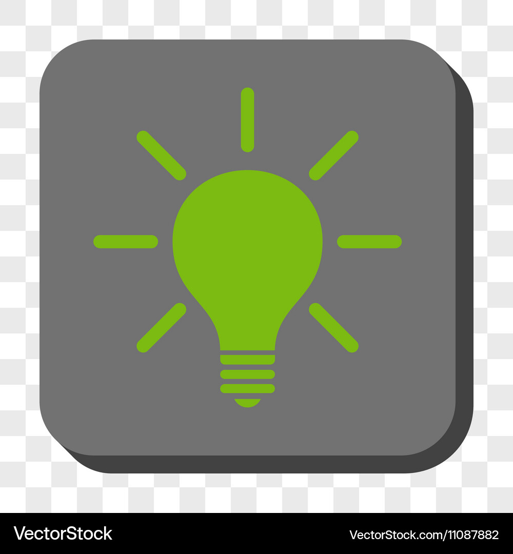 Light bulb rounded square button Vector Image