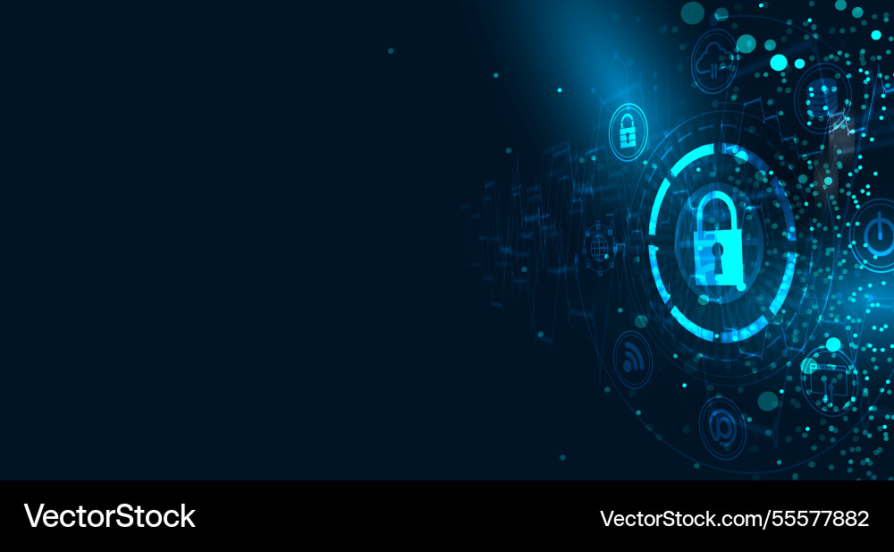 Lock symbol is protecting a data information flow Lock symbol is protecting a data information flow Vector Image