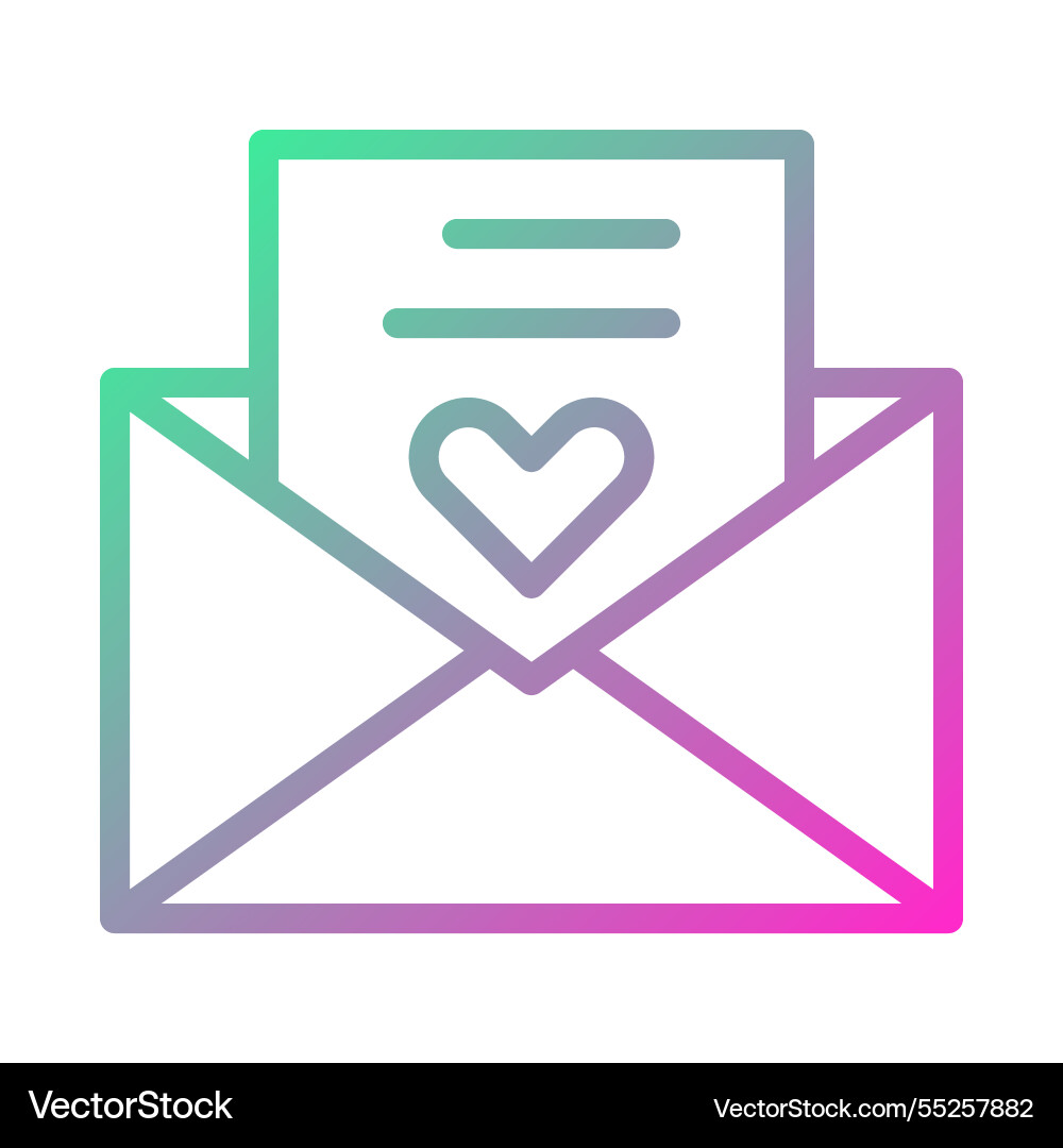 Open envelope with heart message gradient icon Vector Image