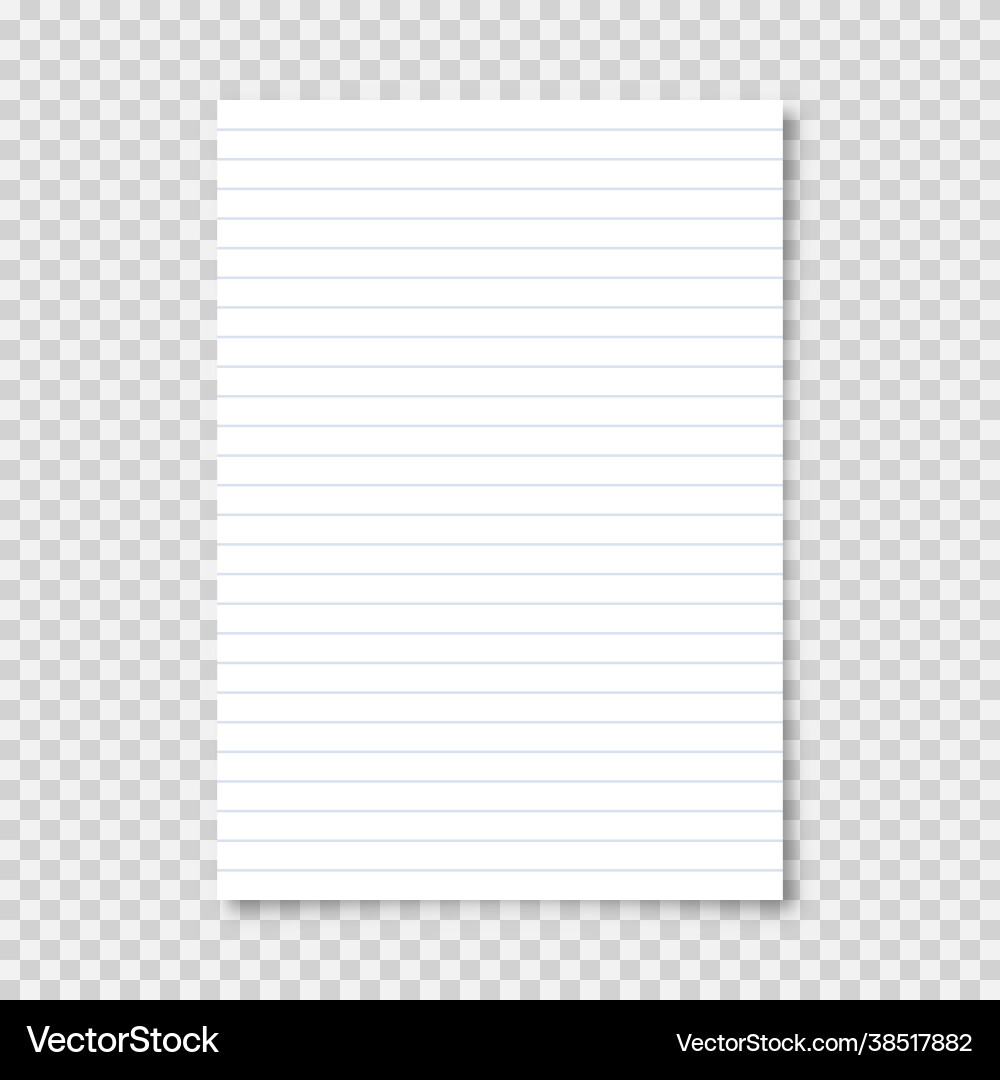 Realistic blank lined paper sheet in a4 format Vector Image