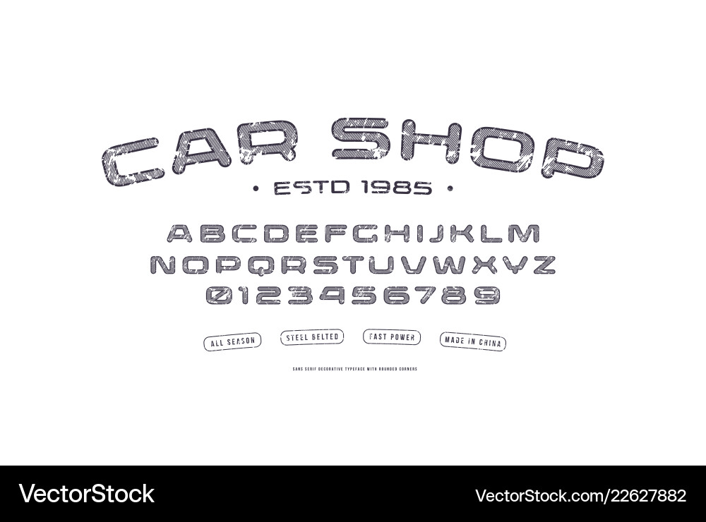 Stock extended font Stock extended font vector image