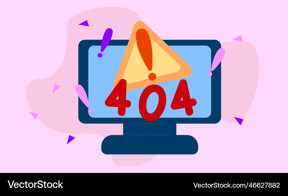 Warning 404 sign background Vector Image