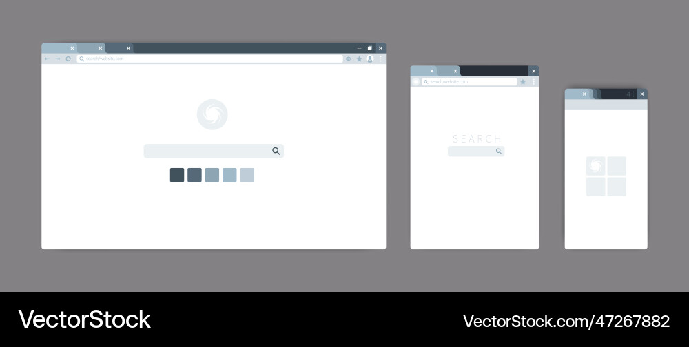 Website UI Elements - Browser & Interface vector image