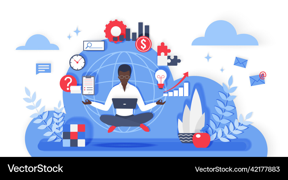 Complicated workload multitasking and time vector image