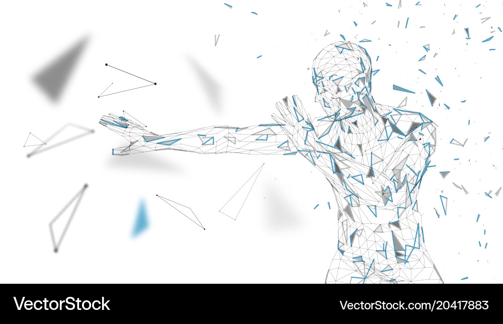 Conceptual abstract man is afraid of fear Vector Image