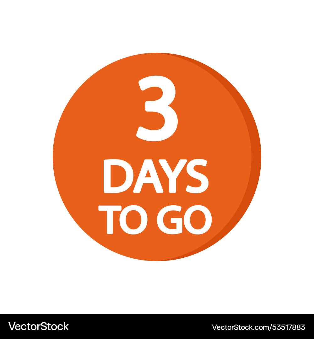 Countdown timer icon number three focus bold 3 vector image