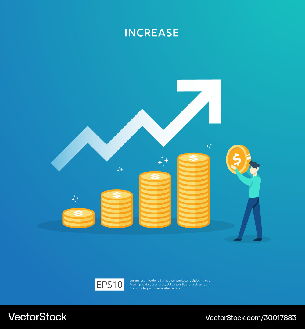 Finance performance return on investment roi Vector Image