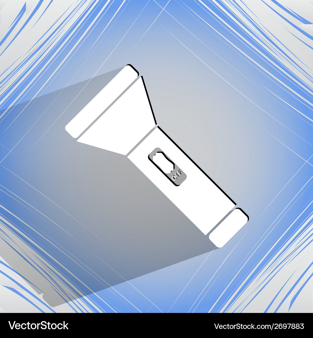 Flashlight flat modern web button Vector Image
