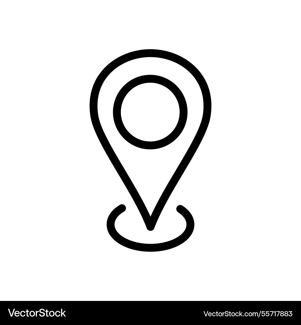 Location pin with circle linear style icon Location pin with circle linear style icon vector image