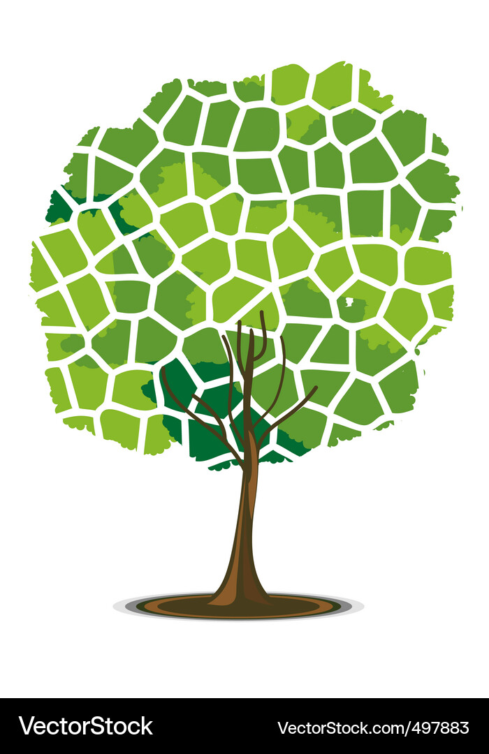 Mosaic Tree Pattern Vector Image